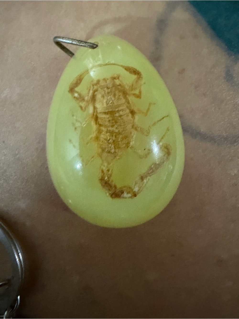 Yellow Scorpion Resin Keychain Pendant - Unbranded